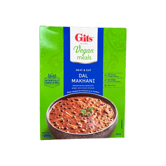 Gits Vegan Dal Makhani – rich and creamy ready-to-eat Indian lentil curry made with plant-based ingredients. Buy from an Indian food market online