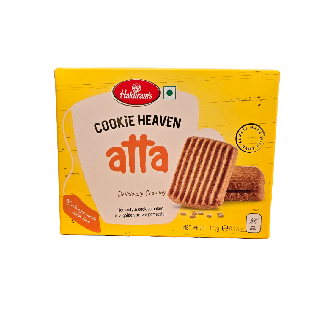 Haldiram Heaven Cookie Atta – wholesome and crunchy Indian cookies made with wheat flour. Buy from an Indian snack market online or nearby