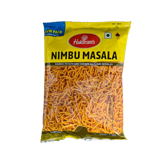 Haldiram Nimbu Masala – tangy and spicy Indian snack with zesty lemon flavor. Buy from an Indian food store