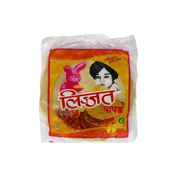 Lijjat Red Chilli Papad – spicy and crispy Indian lentil crackers with bold red chilli flavor. Buy from an Indian grocery website online