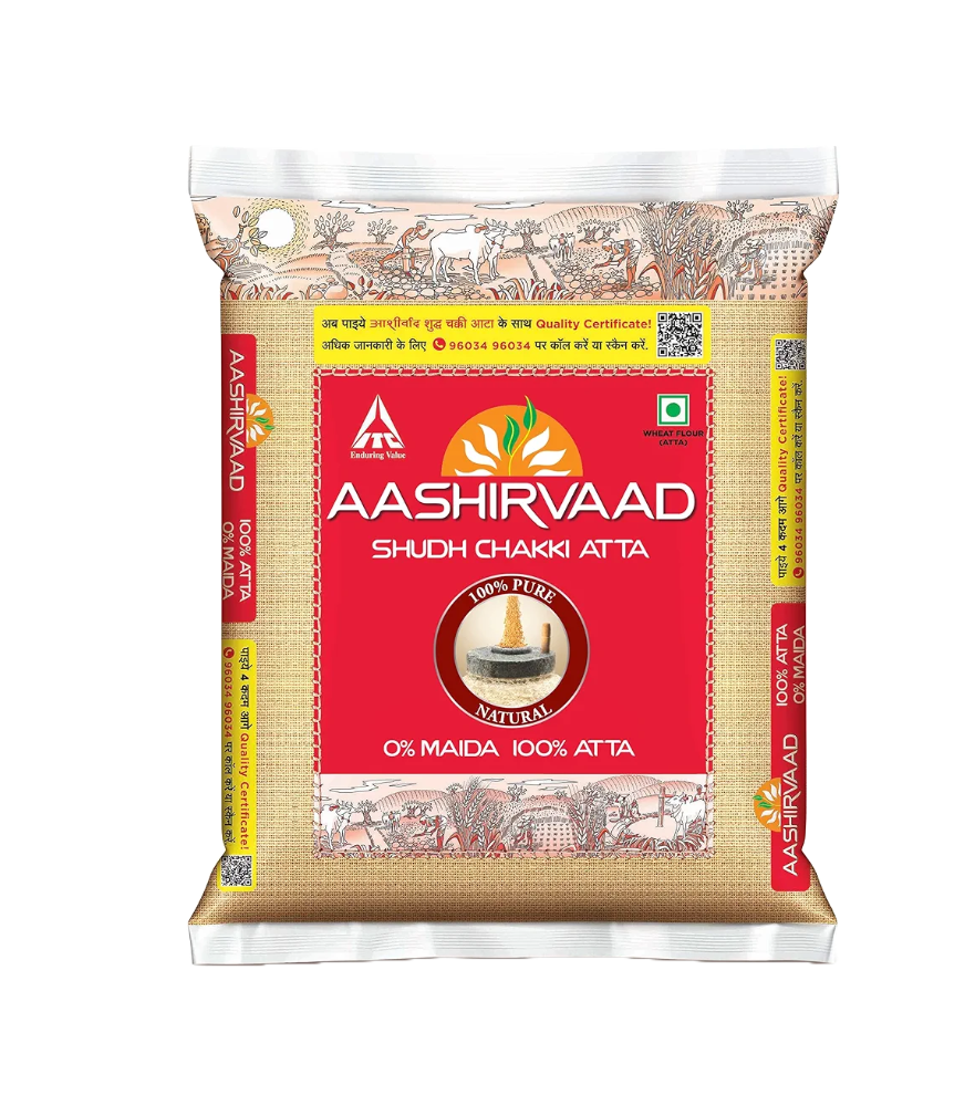 Aashirwad 10kg Chakki Atta (Whole Wheat Flour)