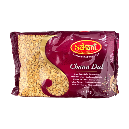 Schani Chana Dal – premium split chickpeas, rich in protein and essential nutrients, perfect for Indian cooking, dal recipes, and vegetarian diets. Available at Indian grocery stores