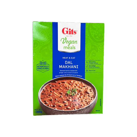 Gits Vegan Dal Makhani – rich and creamy ready-to-eat Indian lentil curry made with plant-based ingredients. Buy from an Indian food market online