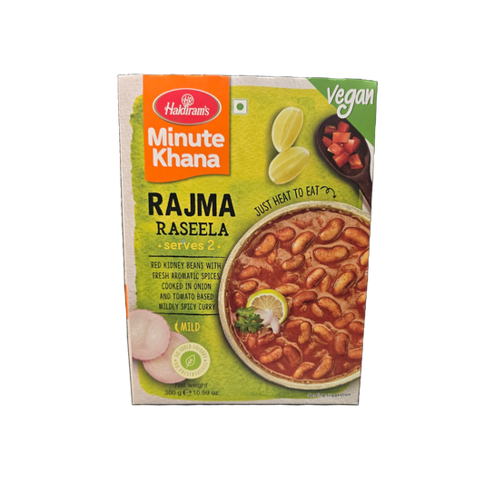 Haldiram Rajma Raseela – ready-to-eat Indian kidney bean curry in a rich, spiced gravy. Buy from an Indian meals store online or nearby