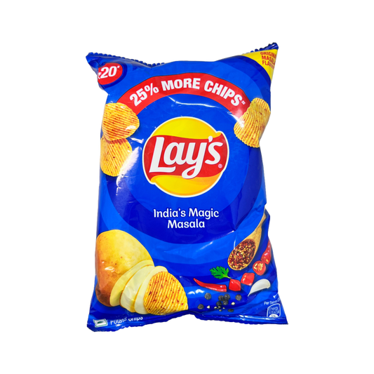 Lays Indian Magic Masala – spicy and flavorful potato chips with authentic Indian spices. Available at an Indian snack store online or nearby.