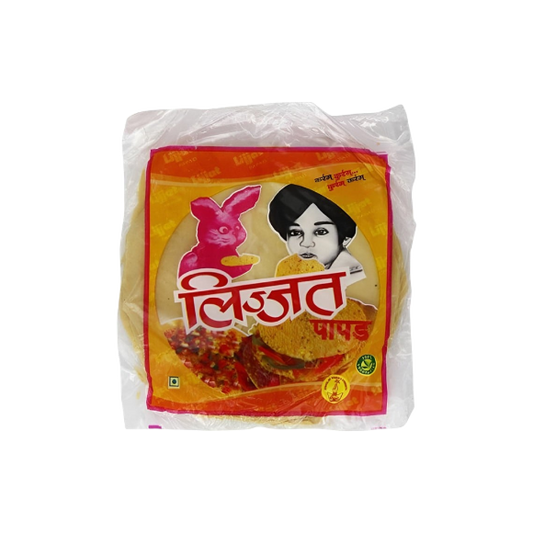 Lijjat Red Chilli Papad – spicy and crispy Indian lentil crackers with bold red chilli flavor. Buy from an Indian grocery website online